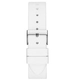 Guess Frontier Diamonds Silver Dial White Rubber Strap Watch for Women - GW0045L1