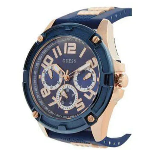 Guess Delta Blue Dial Blue Silicone Strap Watch for Men - GW0051G3