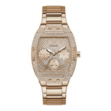 Guess Raven Diamonds Rose Gold Dial Rose Gold Steel Strap Watch for Women - GW0104L3