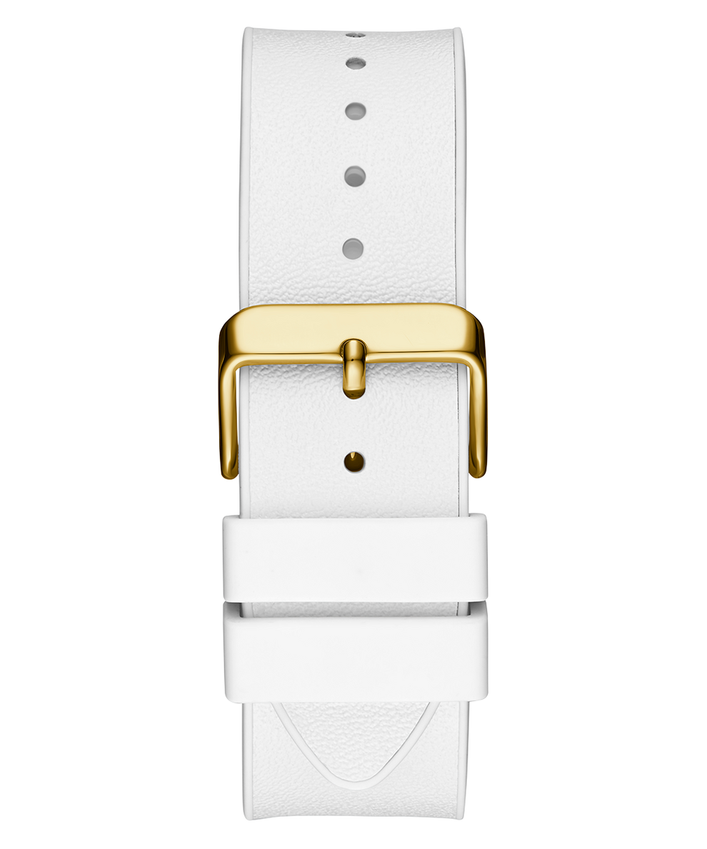 Guess Phoenix Multifunction Gold Dial White Leather Strap Watch for Men - GW0202G6