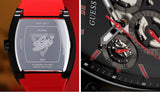 Guess Phoenix Multifunction Black Dial Black & Red Rubber Strap Watch for Men - GW0202G7