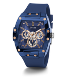 Guess Phoenix Multifunction Blue Dial Blue Rubber Strap Watch for Men - GW0203G7