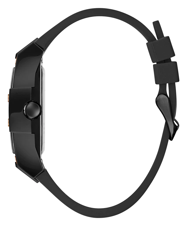 Guess Phoenix Multifunction Black Dial Black Silicone Strap Watch For Men - GW0203G8