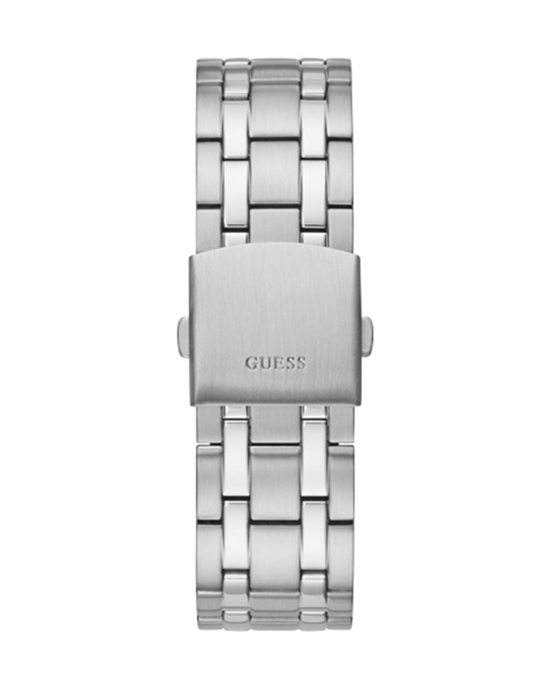Guess Continental Black Dial Silver Steel Strap Watch for Men - GW0260G1