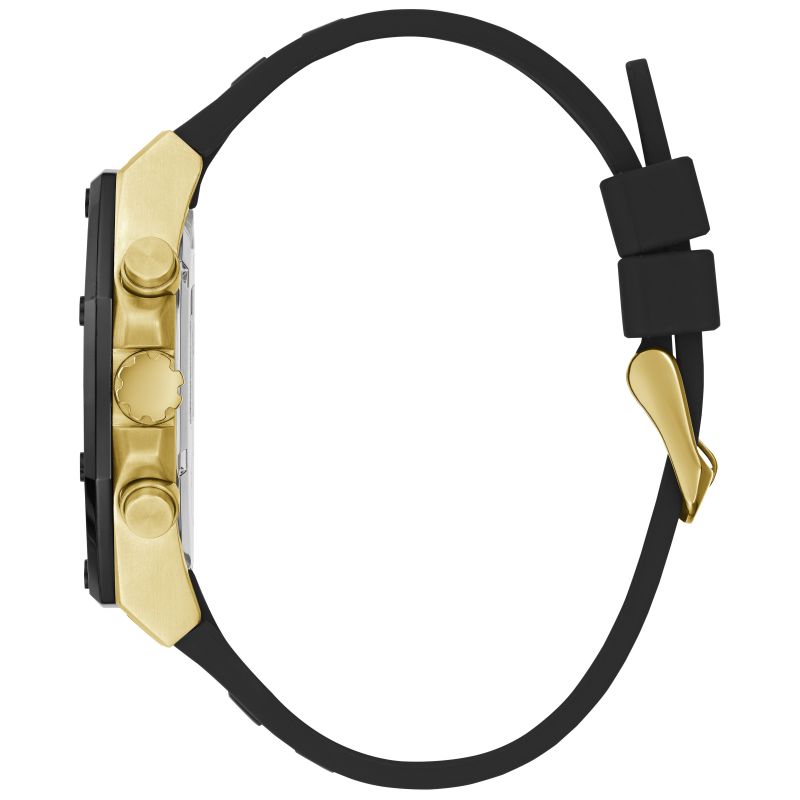 Guess Momentum Black Dial Black Rubber Strap Watch for Men - GW0263G1