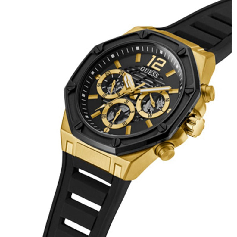 Guess Momentum Black Dial Black Rubber Strap Watch for Men - GW0263G1
