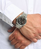 Guess Connoisseur Silver Dial Silver Steel Strap Watch for Men - GW0265G6