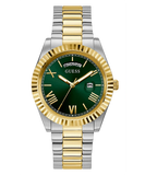 Guess Connoisseur Green Dial Two Tone Steel Strap Watch for Men - GW0265G8