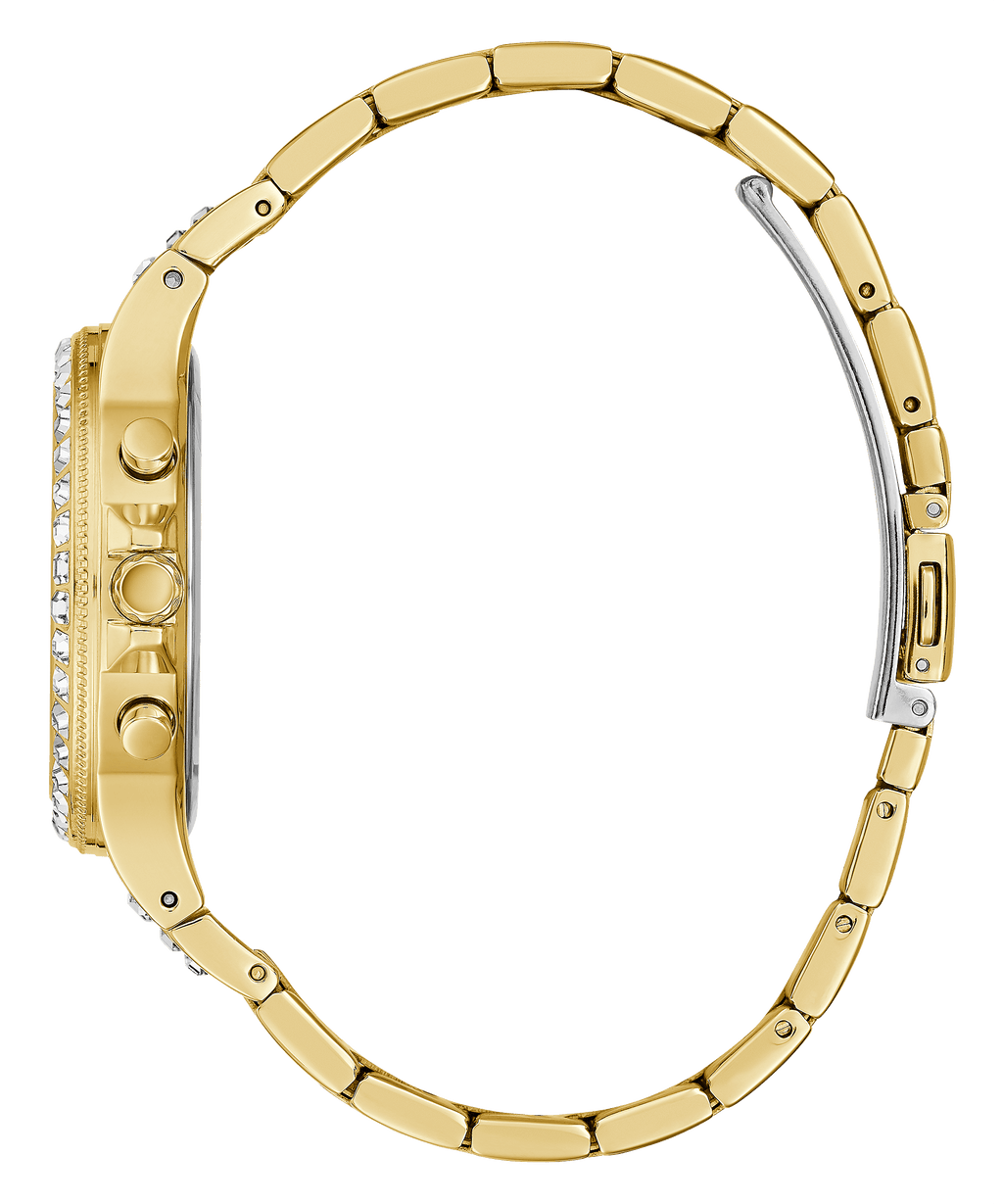 Guess Moonlight Diamonds Gold Dial Gold Steel Strap Watch for Women - GW0320L5