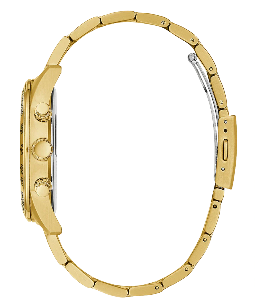 Guess Analog Chronograph Gold Dial Gold Steel Strap Watch for Men - GW0329G3