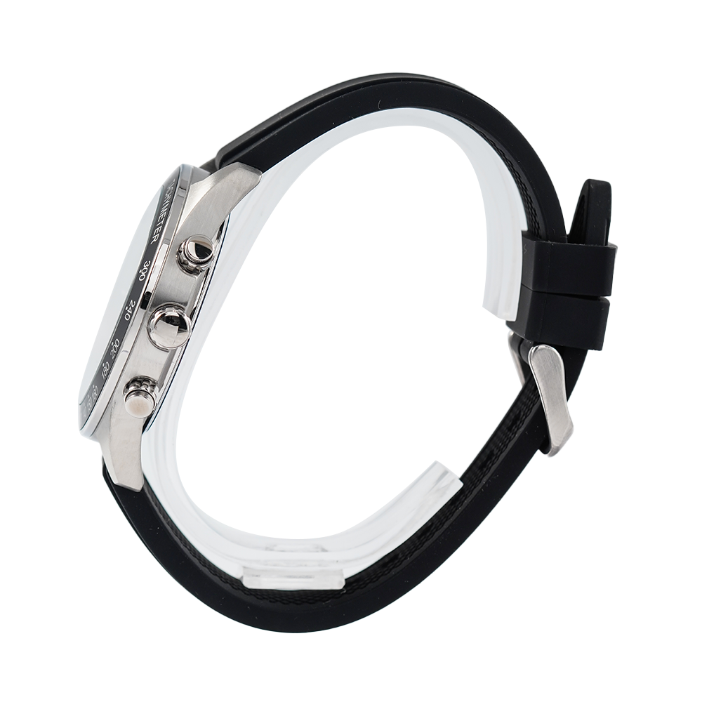 Guess Altitude Chronograph Black Dial Black Rubber Strap Watch for Men - GW0332G1