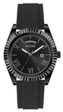 Guess Connoisseur Black Dial Black Silicone Strap Watch For Men - GW0335G1