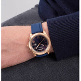 Guess Connoisseur Blue Dial Blue Silicone Strap Watch For Men - GW0335G2