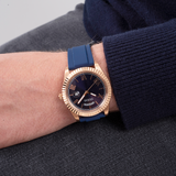 Guess Connoisseur Blue Dial Blue Silicone Strap Watch For Men - GW0335G2