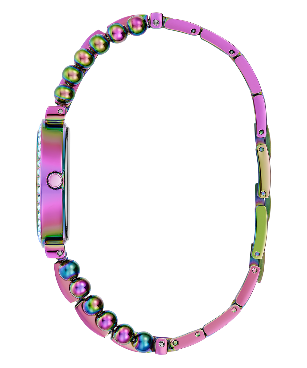 Guess Intricate Iridescent Crystals Purple Dial Purple Steel Strap Watch for Women - GW0401L4