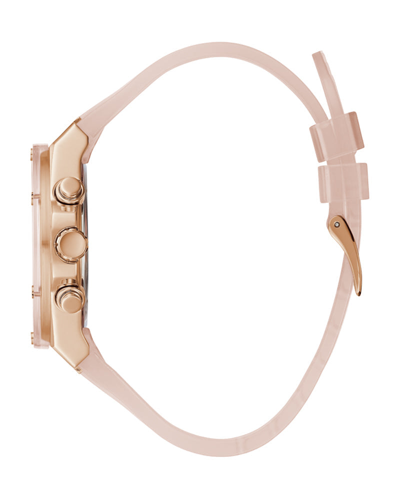 Guess Athena Rose Gold Dial Rose Gold Rubber Strap Watch for Women - GW0409L3