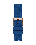 Guess Crown Jewel Diamonds White Dial Blue Rubber Strap Watch for Women - GW0411L2