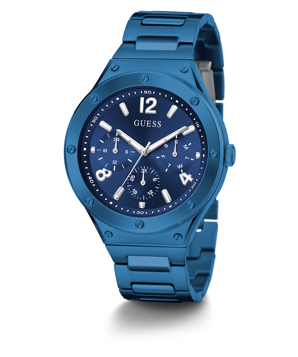 Guess Scope Multifunction Blue Dial Blue Steel Strap Watch for Men - GW0454G4