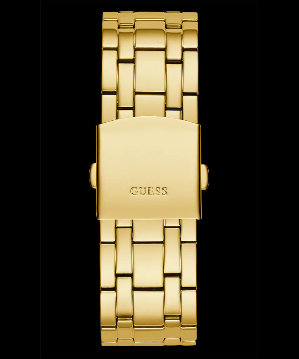 Guess Multifunction Diamonds Black Dial Gold Steel Strap Watch for Men - GW0455G2