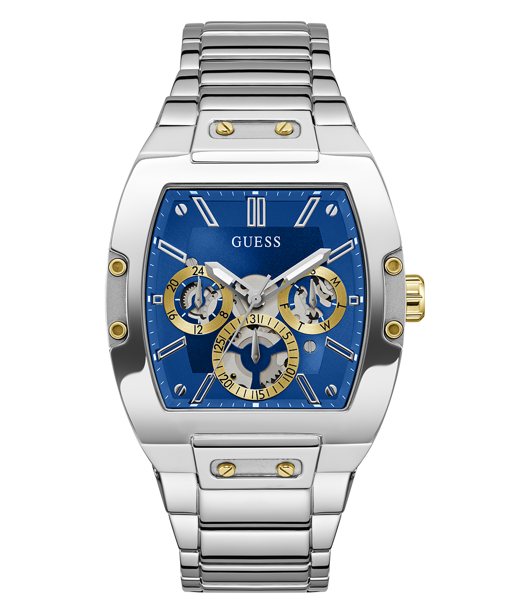 Guess Phoenix Multifunction Blue Dial Silver Steel Strap Watch For Men - GW0456G5