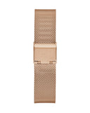 Guess Iconic Diamonds Rose Gold Dial Rose Gold Mesh Bracelet Watch For Women - GW0477L3