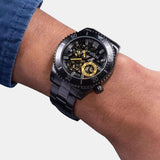 Guess Axel Multifunction Black Dial Black Steel Strap Watch For Men - GW0488G3