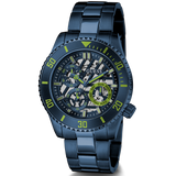 Guess Axle Multifunction Navy Blue Dial Blue Steel Strap Watch For Men - GW0488G4