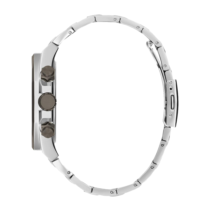 Guess Empire Quartz Black Dial Silver Steel Strap Watch For Men - GW0489G1