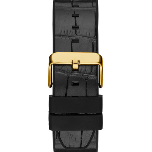 Guess Edge Chronograph Green Dial Black Leather Strap Watch For Men - GW0492G3