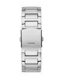 Guess King Quartz Silver Dial Silver Steel Strap Watch For Men - GW0497G1