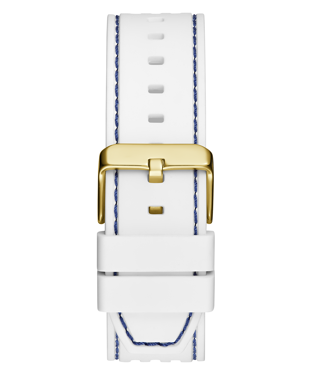 Guess Phoenix Multifunction Blue Dial White Rubber Strap Watch for Men - GW0499G6