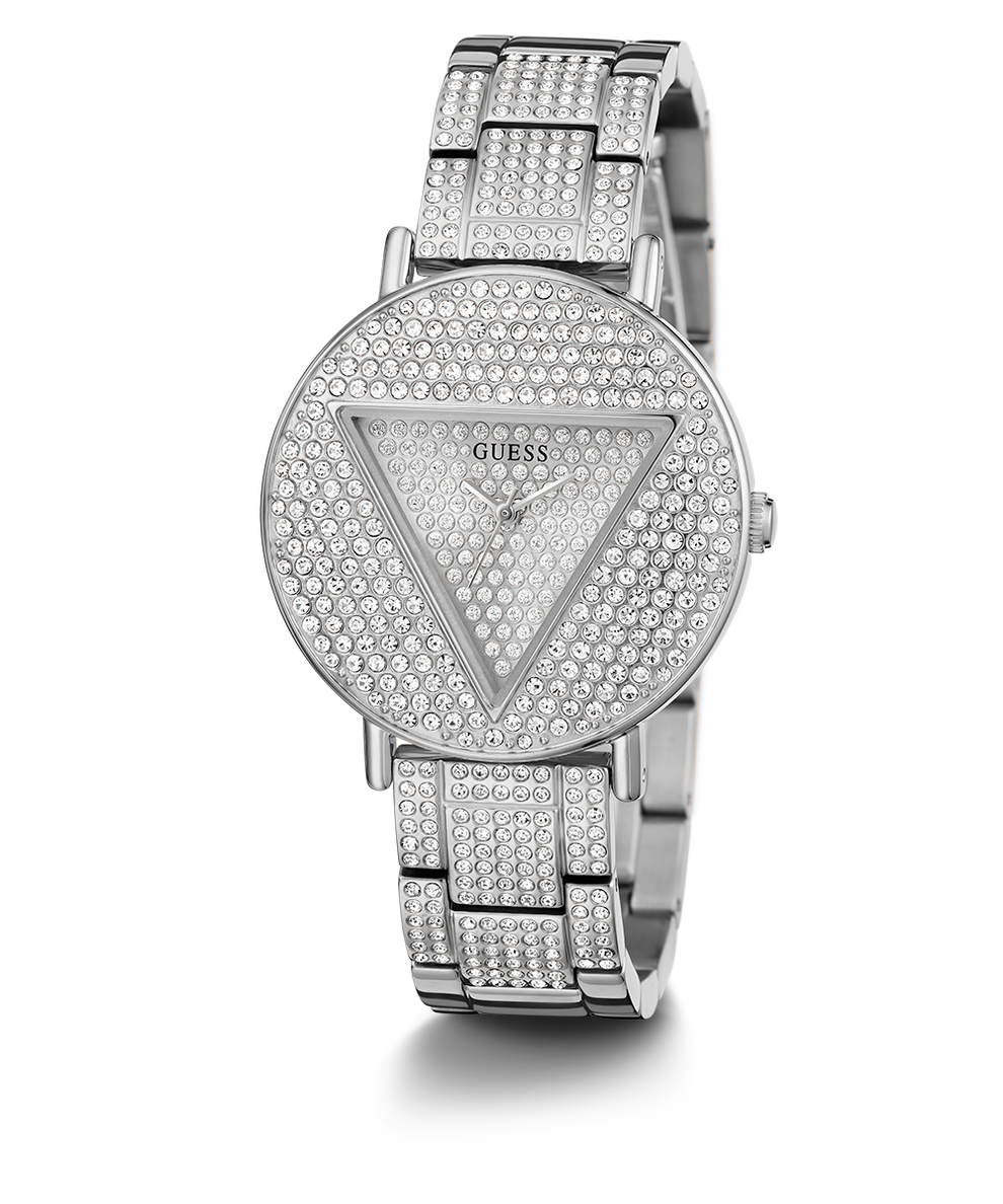 Guess Trend Diamonds Silver Dial Silver Steel Strap Watch for Women - GW0512L1