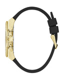 Guess Momentum Chronograph Diamonds Black Dial Black Silicone Strap Watch For Men - GW0518G2