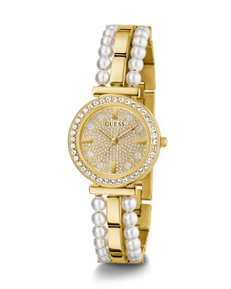 Guess Gala Diamonds Gold Dial Two Tone Steel Strap Watch for Women - GW0531L2