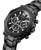 Guess Edge Chronograph Black Dial Black Steel Strap Watch For Men - GW0539G3