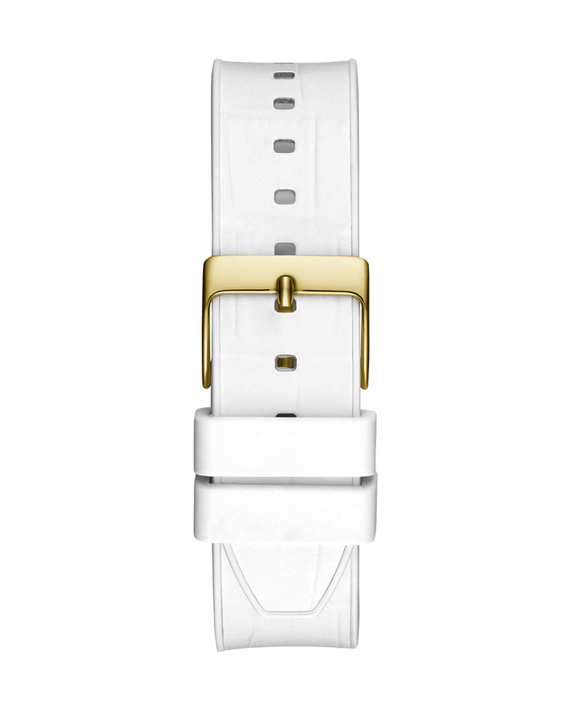 Guess Fusion Chronograph White Dial White Leather Strap Watch For Women - GW0553L2