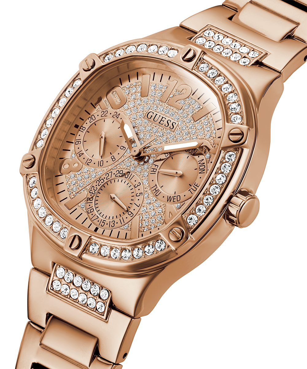 Guess Duchees Quartz Rose Gold Dial Rose Gold Steel Strap Watch For Women - GW0558L3