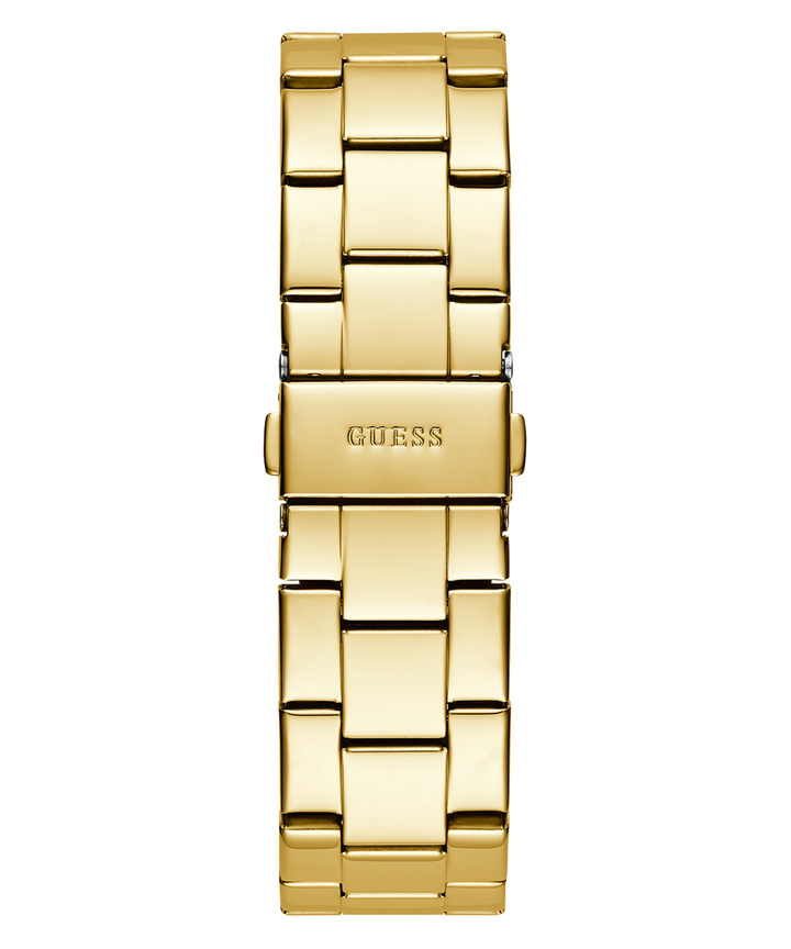 Guess Multi-function Diamonds White Dial Gold Steel Strap Watch for Women - W0559L2