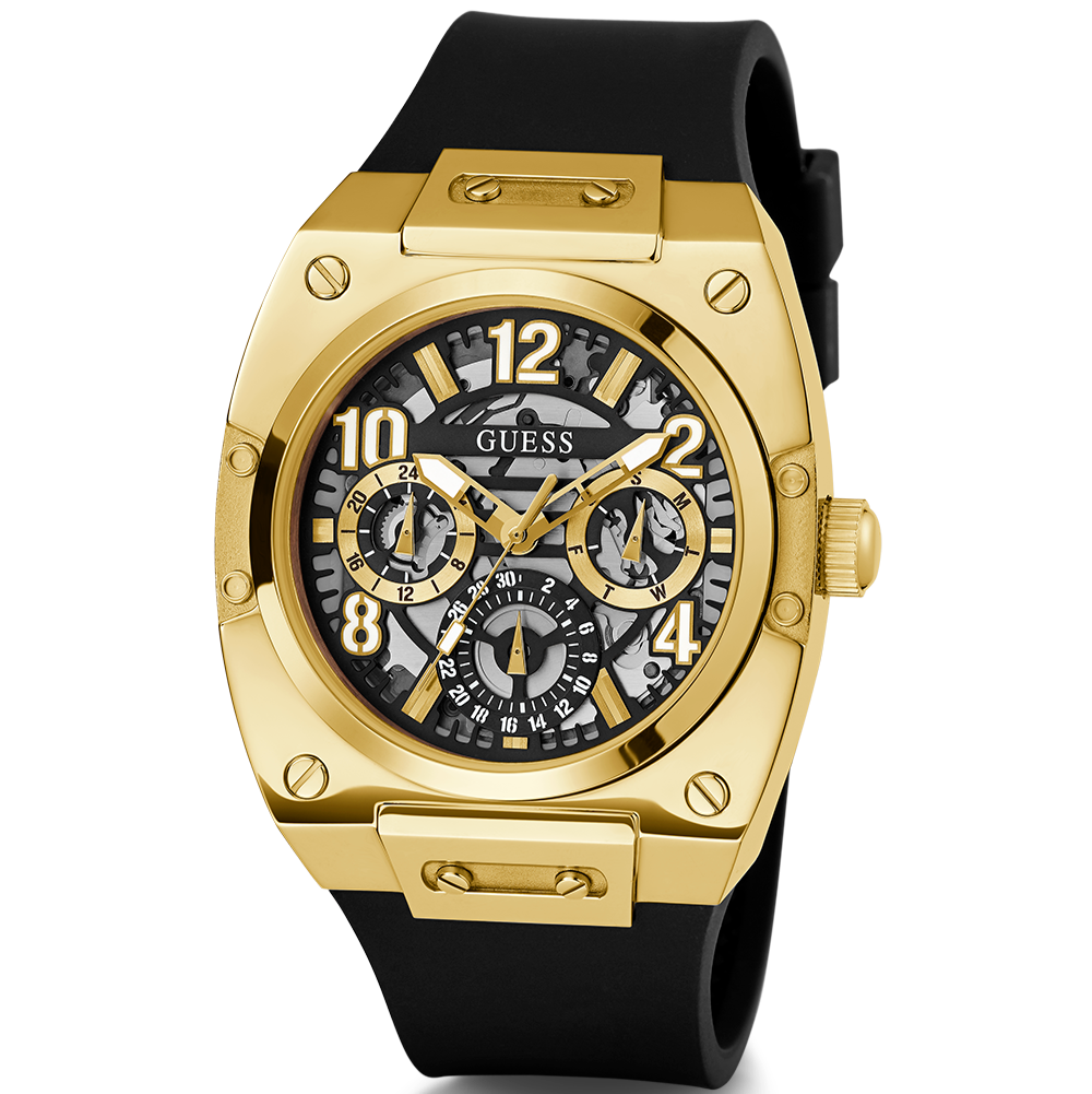 Guess Prodigy Black Dial Black Silicone Strap Watch For Men - GW0569G2