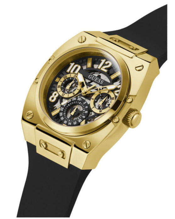 Guess Prodigy Black Dial Black Silicone Strap Watch For Men - GW0569G2