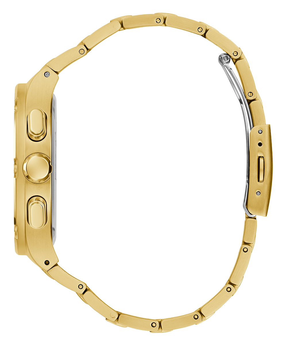 Guess Edge Chronograph Black Dial Gold Steel Strap Watch For Men - GW0539G2