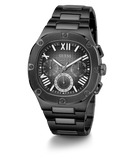 Guess Headliner Quartz Black Dial Grey Steel Strap Watch For Men - GW0572G5