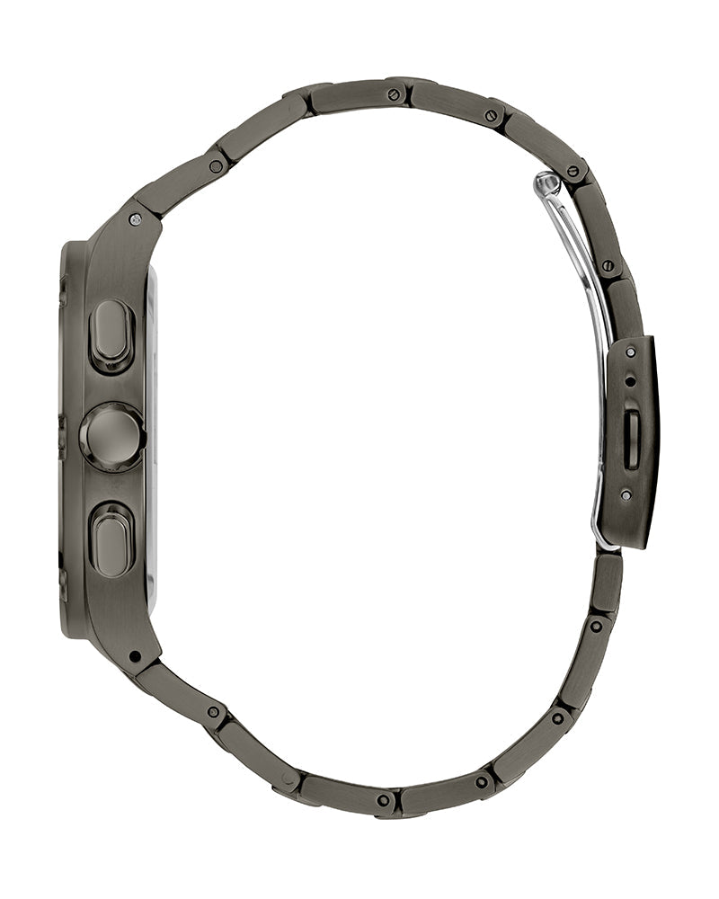 Guess Headliner Quartz Black Dial Grey Steel Strap Watch For Men - GW0572G5