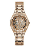 Guess Allara Quartz Rose Gold Dial Rose Gold Steel Strap Watch For Women - GW0604L3