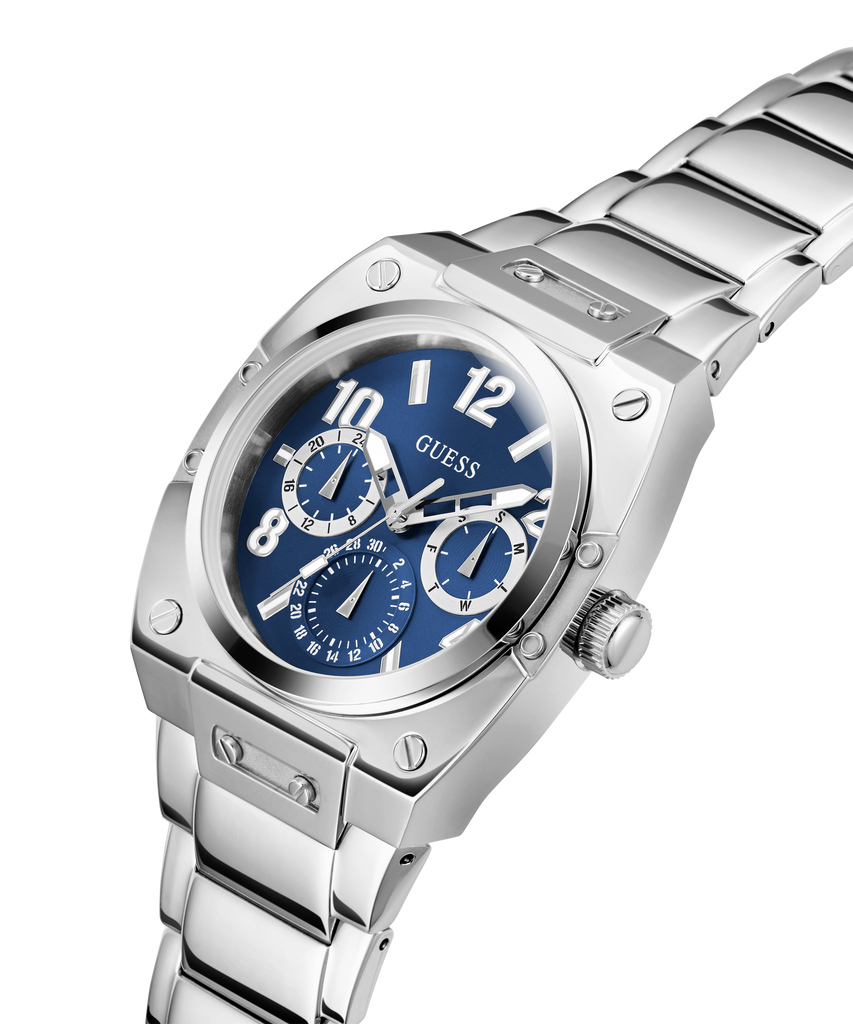 Guess Prodigy Chronograph Blue Dial Silver Steel Strap Watch For Men - GW0624G1