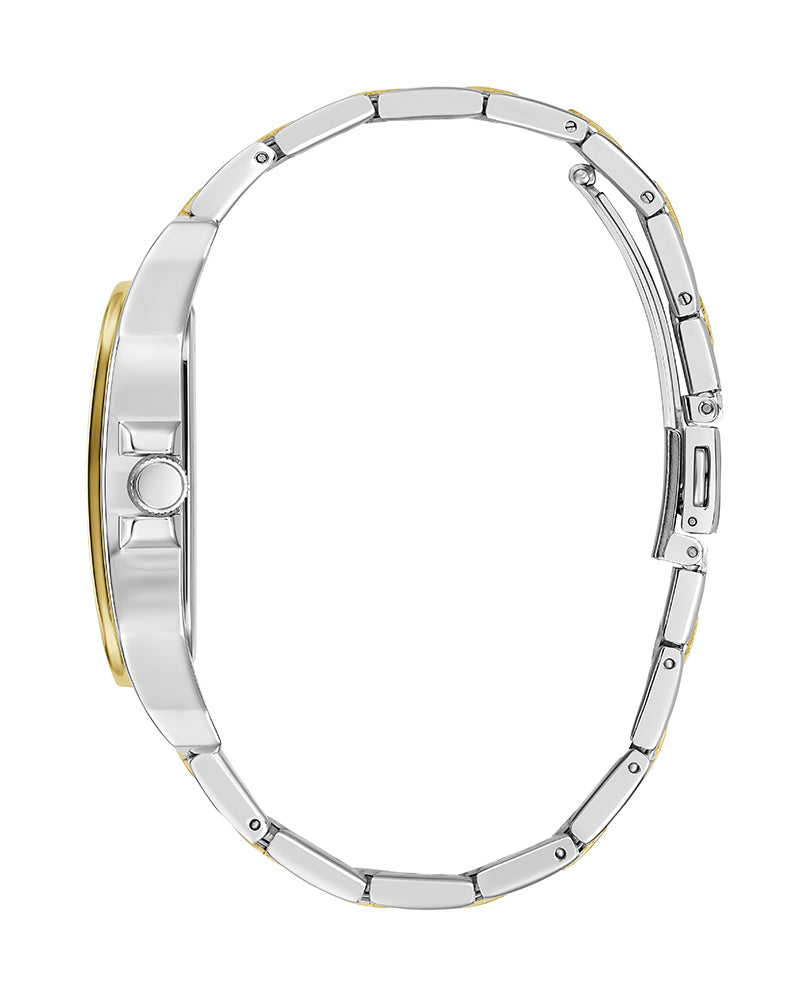 Guess Dress Chronograph Multifunction Green Dial Two Tone Steel Strap Watch For Men - GW0631G1