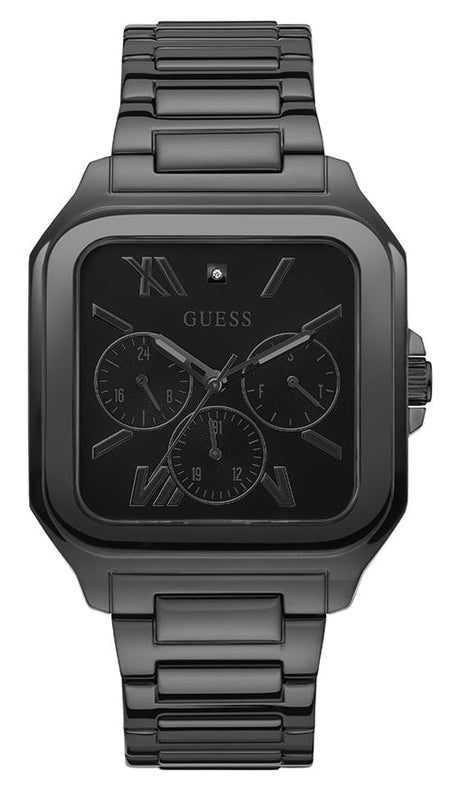 Guess Integrity Analog Black Dial Black Steel Strap Watch for Men - GW0631G2