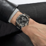 Guess Duke Crystals Black Dial Black Silicone Strap Watch For Men - GW0641G1