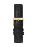 Guess Rumour Quartz Gold Dial Black Leather Strap Watch For Women - GW0689L2