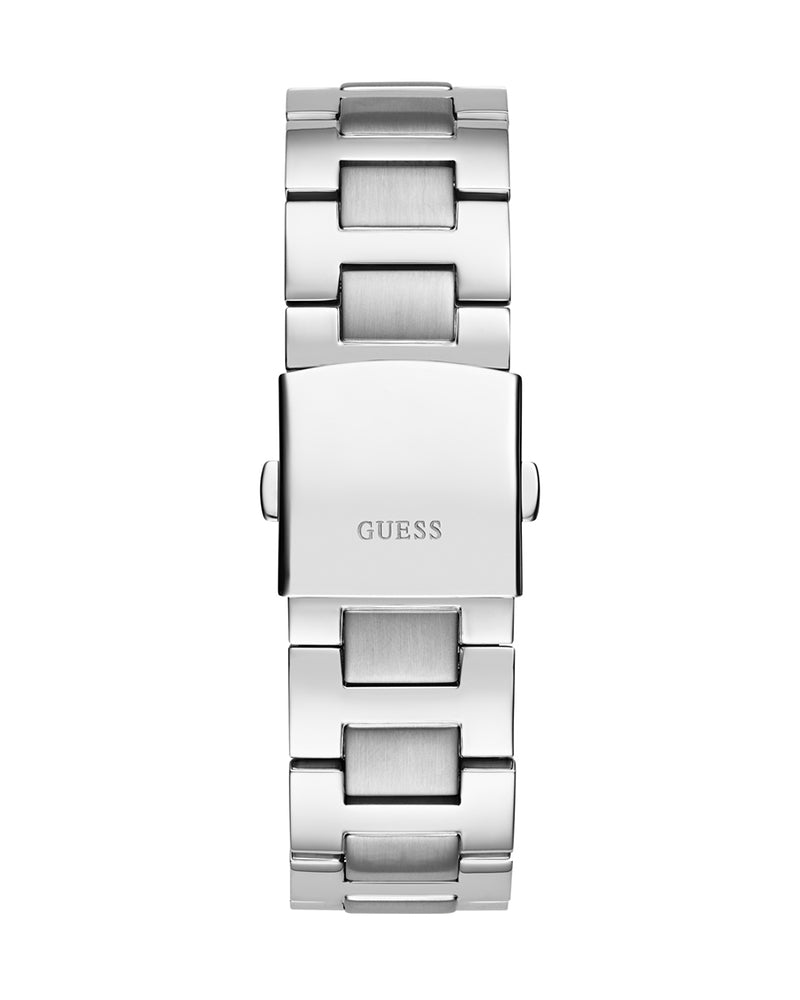 Guess Equity Analog Black Dial Silver Steel Strap Watch For Men - GW0703G1